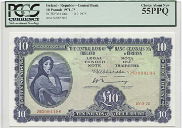 10 Pounds 1975 (Lady Hazel mit Harfe)